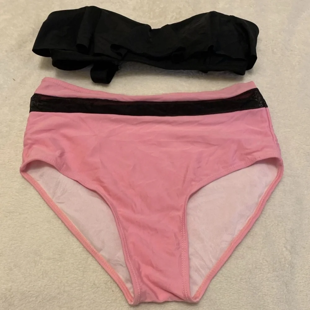 No Boundaries Black and Pink Bikini